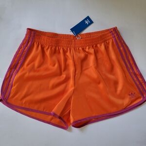 Adidas originals womens Satin shorts trefoil logo Size XL Orange KA7736